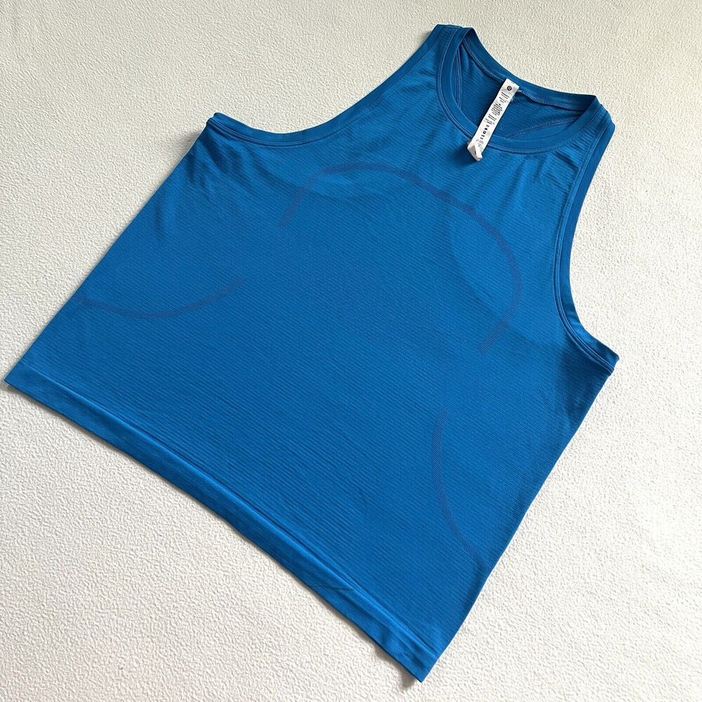 Lululemon Women Poolside Blue Swiftly Tech High Neck Tank Top 2.0 Race Length 12 View 2